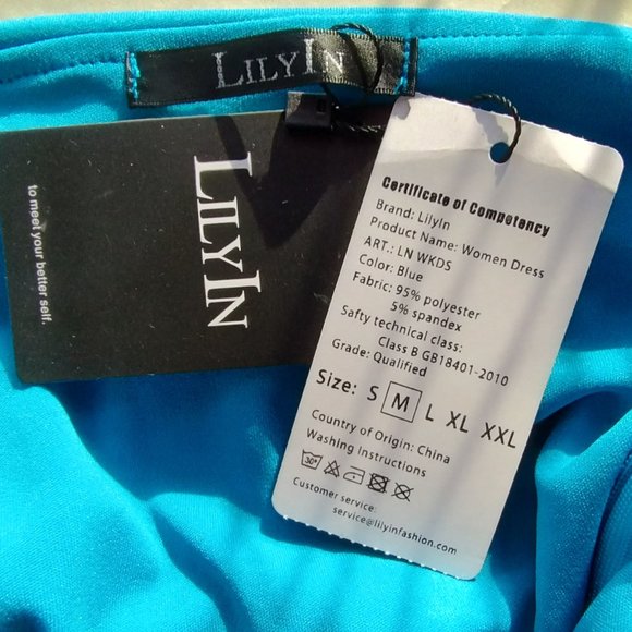 LILYIN (M) Elegant one Shoulder Ruched Banded Waist Slit Cocktail Pencil Dress - Picture 8 of 9